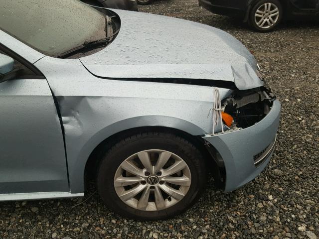 1VWAP7A33CC054815 - 2012 VOLKSWAGEN PASSAT S BLUE photo 9