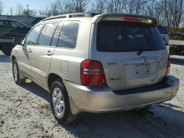 JTEHF21A930110291 - 2003 TOYOTA HIGHLANDER TAN photo 3