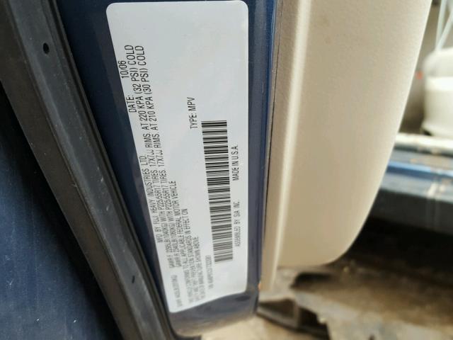 4S4BP61C577322081 - 2007 SUBARU LEGACY OUT BLUE photo 10