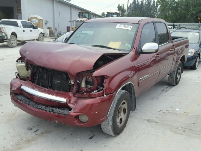 5TBET34185S474860 - 2005 TOYOTA TUNDRA DOU BURGUNDY photo 2