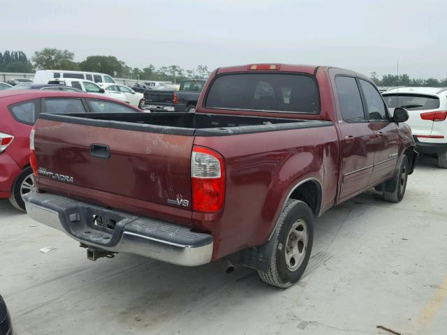 5TBET34185S474860 - 2005 TOYOTA TUNDRA DOU BURGUNDY photo 4