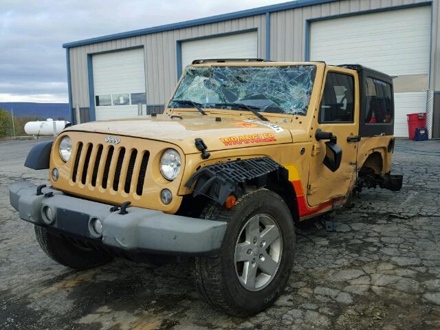 1C4GJWAG3EL163208 - 2014 JEEP WRANGLER S YELLOW photo 2