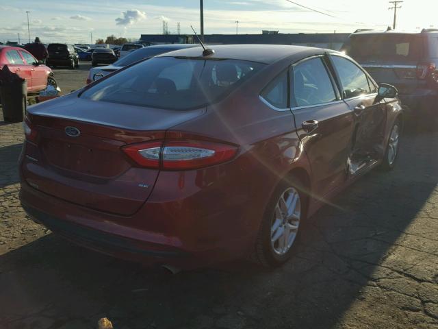 3FA6P0H78ER128152 - 2014 FORD FUSION SE RED photo 4