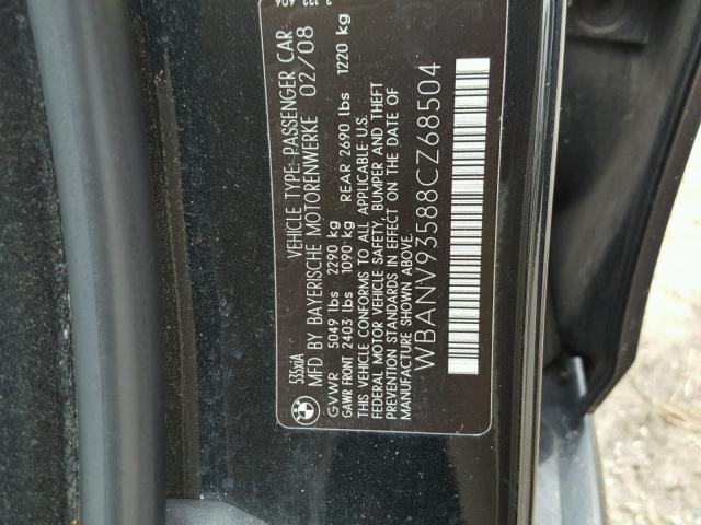 WBANV93588CZ68504 - 2008 BMW 535 XI BLACK photo 10