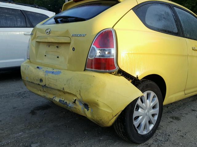 KMHCM3AC0AU157058 - 2010 HYUNDAI ACCENT BLU YELLOW photo 9