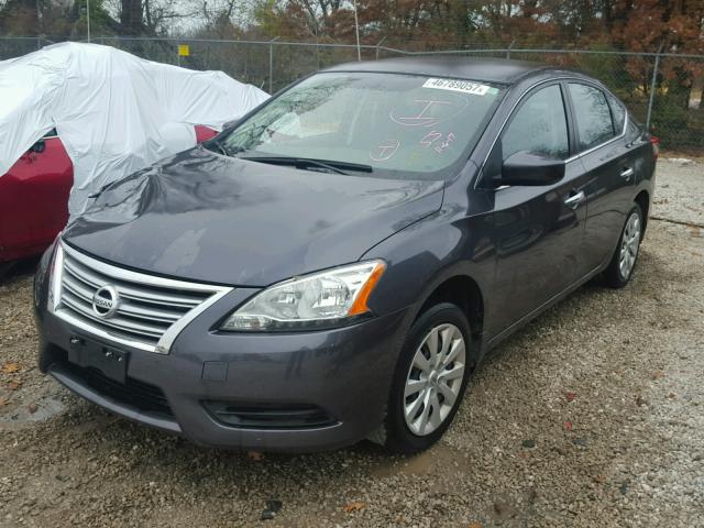 3N1AB7AP5FL695450 - 2015 NISSAN SENTRA S GRAY photo 2