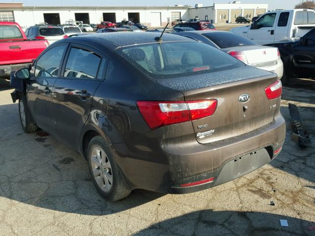 KNADN4A39D6158775 - 2013 KIA RIO EX BROWN photo 3