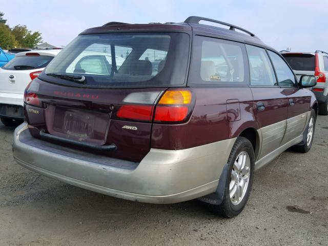 4S3BH6657Y7646212 - 2000 SUBARU LEGACY OUT RED photo 4