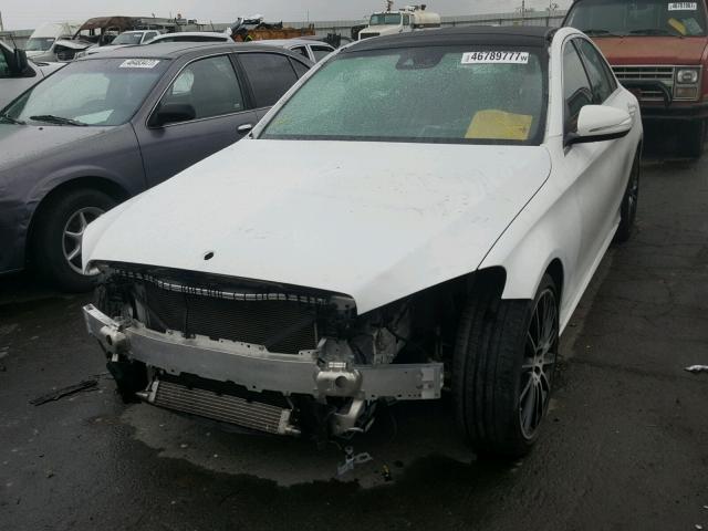 55SWF4JB3FU094402 - 2015 MERCEDES-BENZ C 300 WHITE photo 2