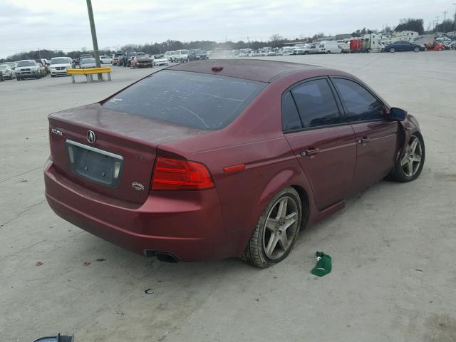 19UUA66274A035436 - 2004 ACURA TL BURGUNDY photo 4