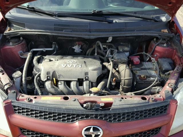 JTKKT624X65017976 - 2006 TOYOTA SCION XA წითელი ფოტო 7