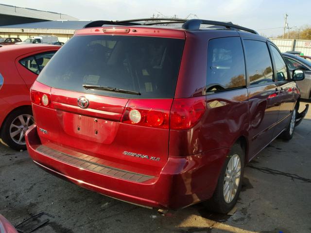 5TDYK4CC4AS338171 - 2010 TOYOTA SIENNA XLE RED photo 4