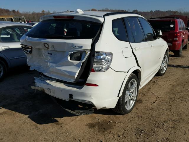 5UXWX7C56E0E79314 - 2014 BMW X3 XDRIVE3 WHITE photo 4