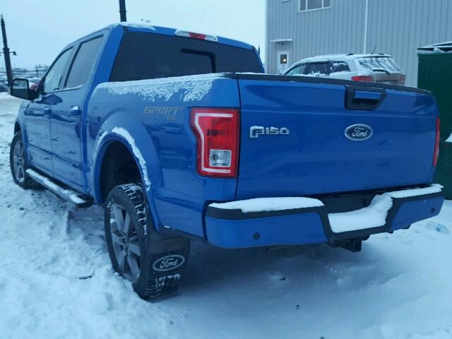 1FTEW1EP7FFB74279 - 2015 FORD F150 SUPER BLUE photo 3