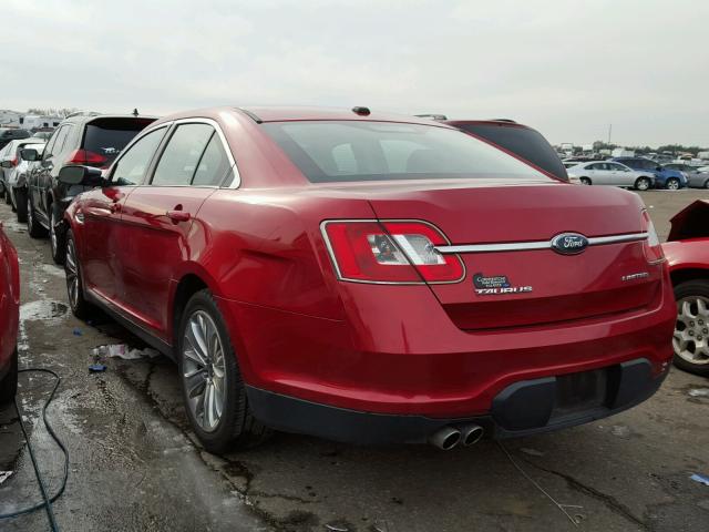 1FAHP2FW0AG103164 - 2010 FORD TAURUS LIM RED photo 3