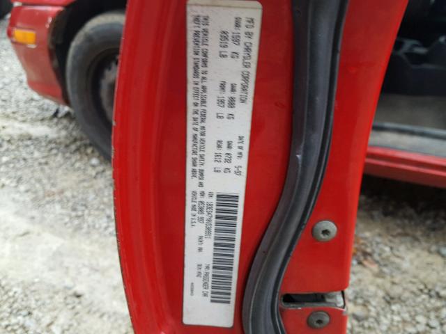 1B3ES47C3XD125473 - 1999 DODGE NEON HIGHL RED photo 10