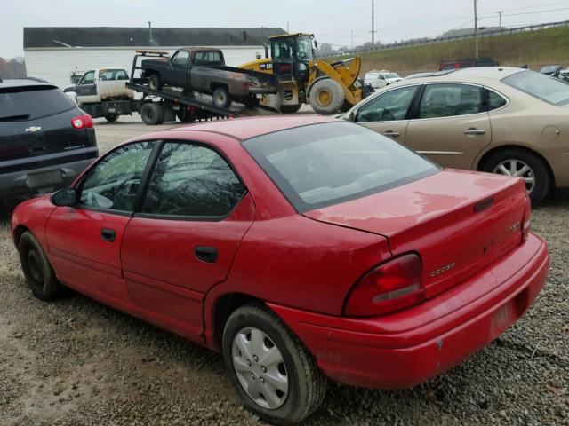 1B3ES47C3XD125473 - 1999 DODGE NEON HIGHL RED photo 3