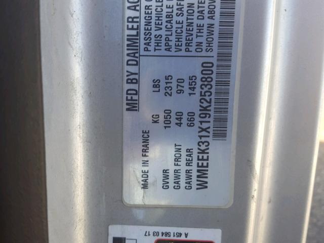 WMEEK31X19K253800 - 2009 SMART FORTWO PAS 银色 照片 10