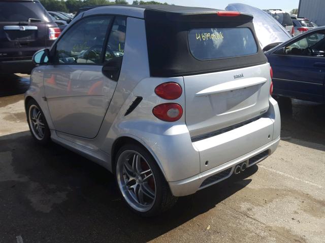 WMEEK31X19K253800 - 2009 SMART FORTWO PAS SILVER photo 3