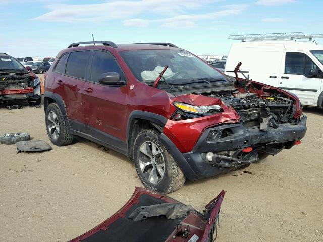 1C4PJMBSXGW134992 - 2016 JEEP CHEROKEE T BURGUNDY photo 1