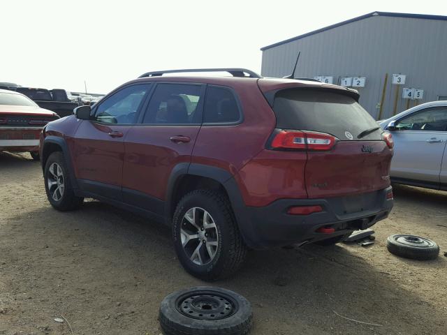 1C4PJMBSXGW134992 - 2016 JEEP CHEROKEE T BURGUNDY photo 3