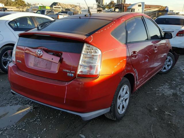 JTDKB20U077691789 - 2007 TOYOTA PRIUS RED photo 4