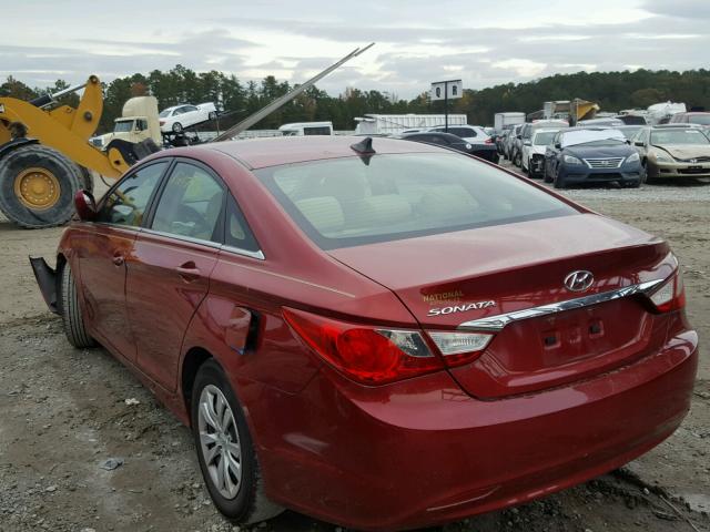 5NPEB4AC9BH088391 - 2011 HYUNDAI SONATA GLS BURGUNDY photo 3