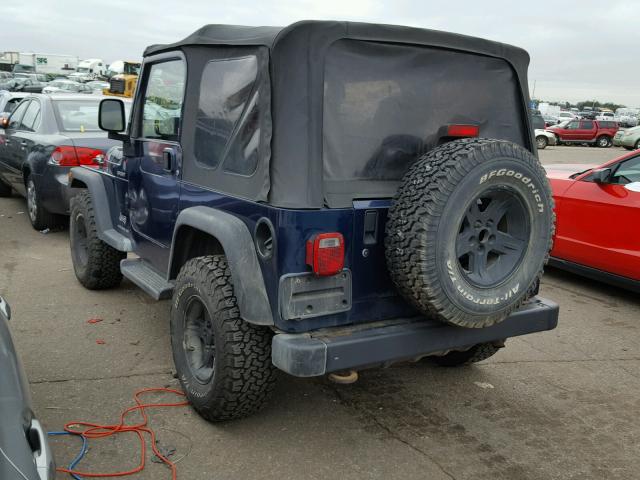 1J4FA49S84P771610 - 2004 JEEP WRANGLER / BLUE photo 3