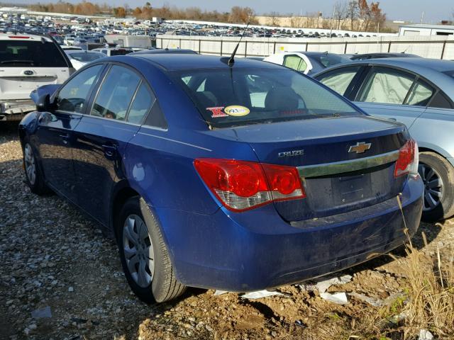 1G1PC5SH7C7196772 - 2012 CHEVROLET CRUZE BLUE photo 3