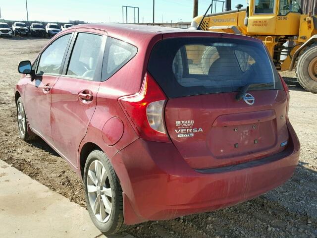 3N1CE2CPXEL400776 - 2014 NISSAN VERSA NOTE MAROON photo 3