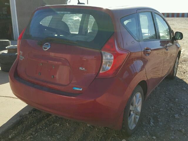 3N1CE2CPXEL400776 - 2014 NISSAN VERSA NOTE MAROON photo 4