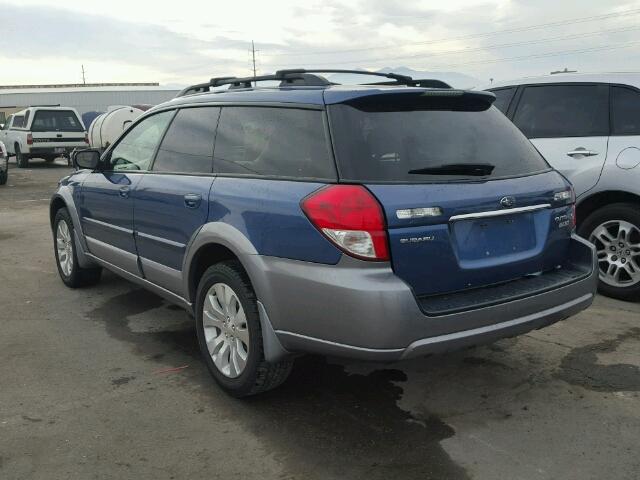 4S4BP66C297311440 - 2009 SUBARU OUTBACK 2. BLUE photo 3