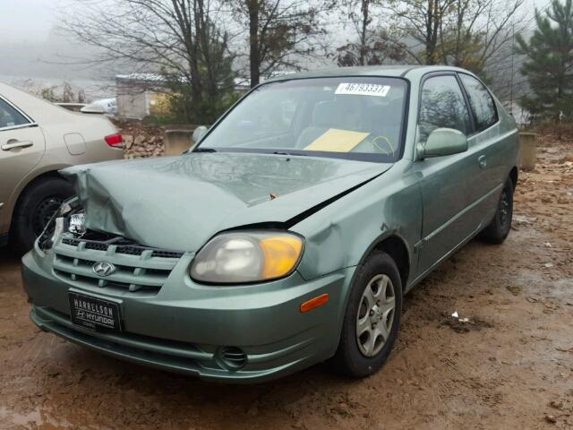 KMHCG35C13U275477 - 2003 HYUNDAI ACCENT GL GREEN photo 2