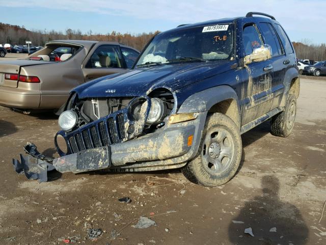 1J4GL48K35W503734 - 2005 JEEP LIBERTY SP BLUE photo 2