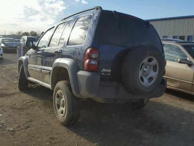 1J4GL48K35W503734 - 2005 JEEP LIBERTY SP BLUE photo 3