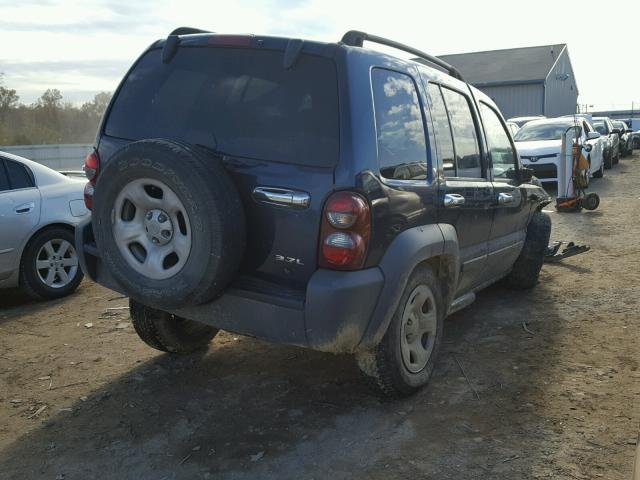 1J4GL48K35W503734 - 2005 JEEP LIBERTY SP BLUE photo 4