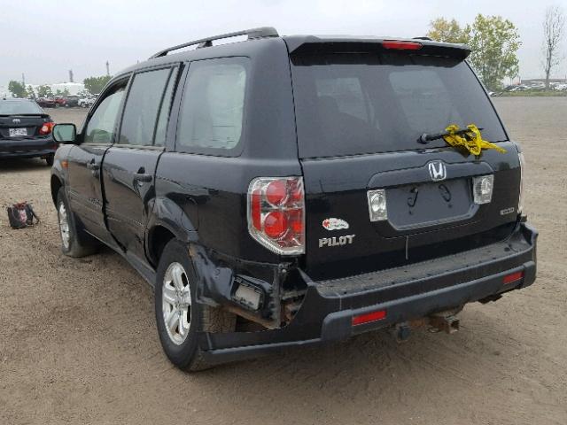 2HKYF18126H004339 - 2006 HONDA PILOT LX BLACK photo 3