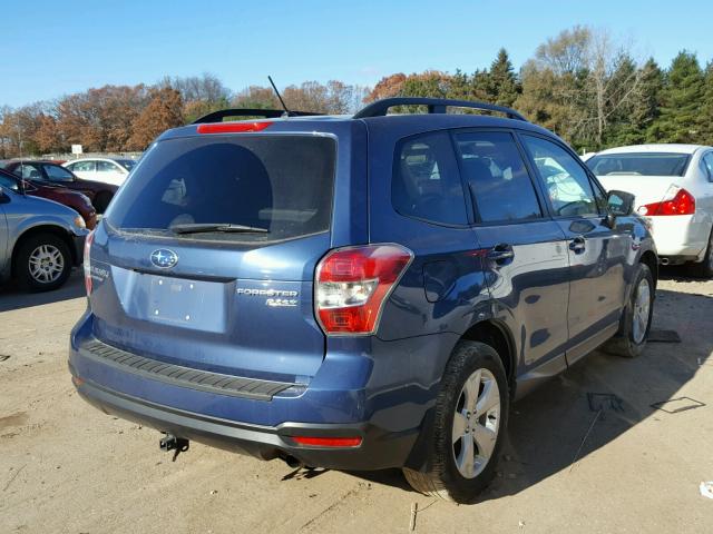 JF2SJAEC0EH498466 - 2014 SUBARU FORESTER BLUE photo 4