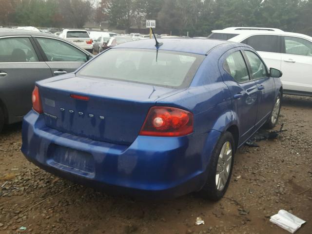 1C3CDZAB7CN242527 - 2012 DODGE AVENGER SE BLUE photo 4