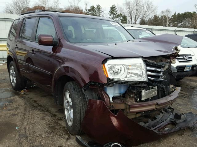 5FNYF4H5XDB081816 - 2013 HONDA PILOT EXL MAROON photo 1