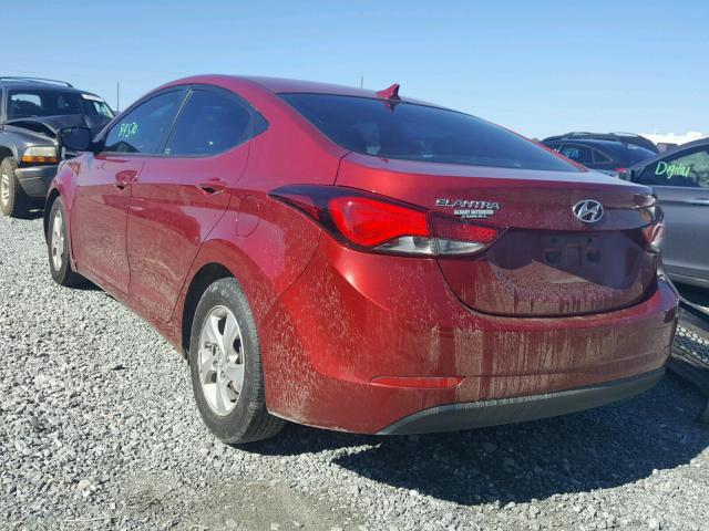 5NPDH4AE3FH589956 - 2015 HYUNDAI ELANTRA SE RED photo 3