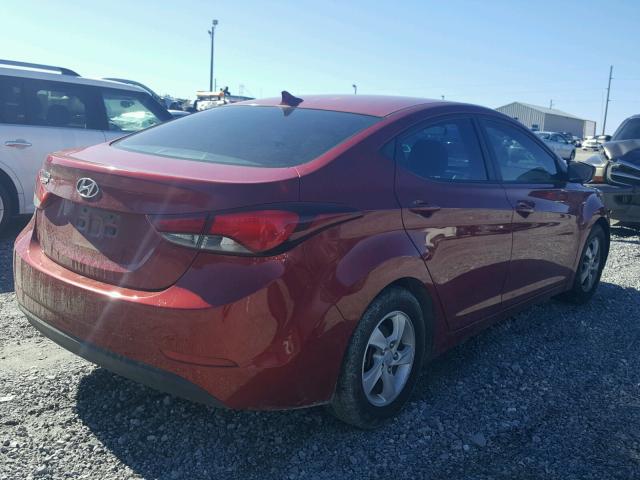 5NPDH4AE3FH589956 - 2015 HYUNDAI ELANTRA SE RED photo 4