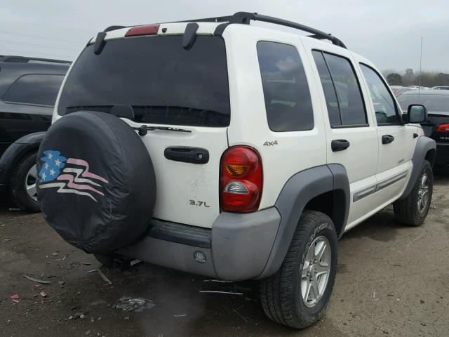 1J4GL48K12W182806 - 2002 JEEP LIBERTY SP WHITE photo 4