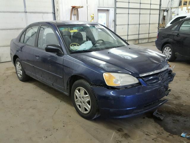 2HGES16543H556273 - 2003 HONDA CIVIC LX BLUE photo 1