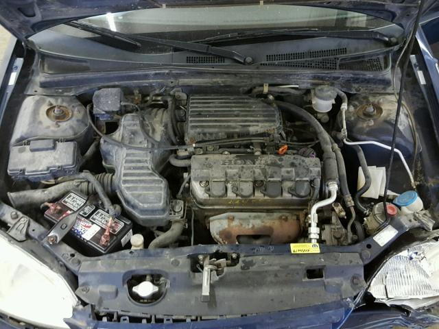 2HGES16543H556273 - 2003 HONDA CIVIC LX BLUE photo 7