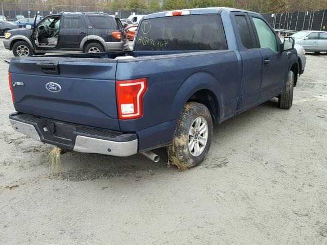 1FTEX1C84HFA71798 - 2017 FORD F150 SUPER BLUE photo 4