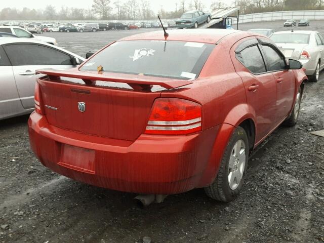 1B3LC46K08N686612 - 2008 DODGE AVENGER SE RED photo 4