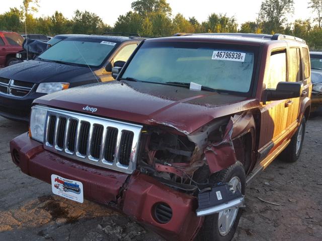 1J8HG48K27C570255 - 2007 JEEP COMMANDER MAROON photo 2