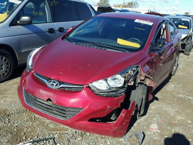 5NPDH4AE3EH502216 - 2014 HYUNDAI ELANTRA SE RED photo 2