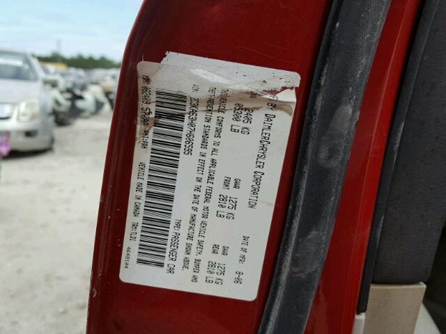 2C3KA63H07H606595 - 2007 CHRYSLER 300C MAROON photo 10